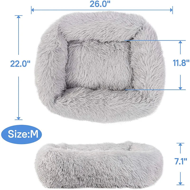 Plush Pet Bed for Cats & Dogs — Ultra-Soft Washable