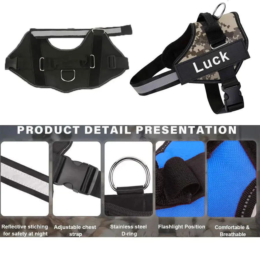 The ID Harness — Personalized Reflective Dog Harness