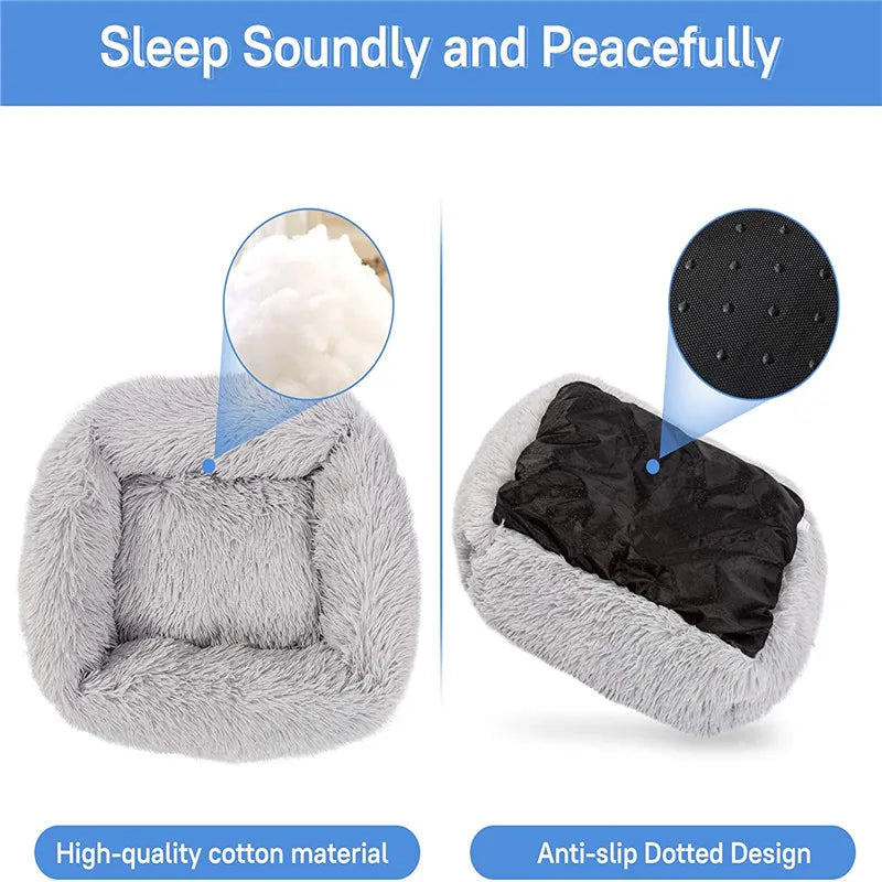 Plush Pet Bed for Cats & Dogs — Ultra-Soft Washable