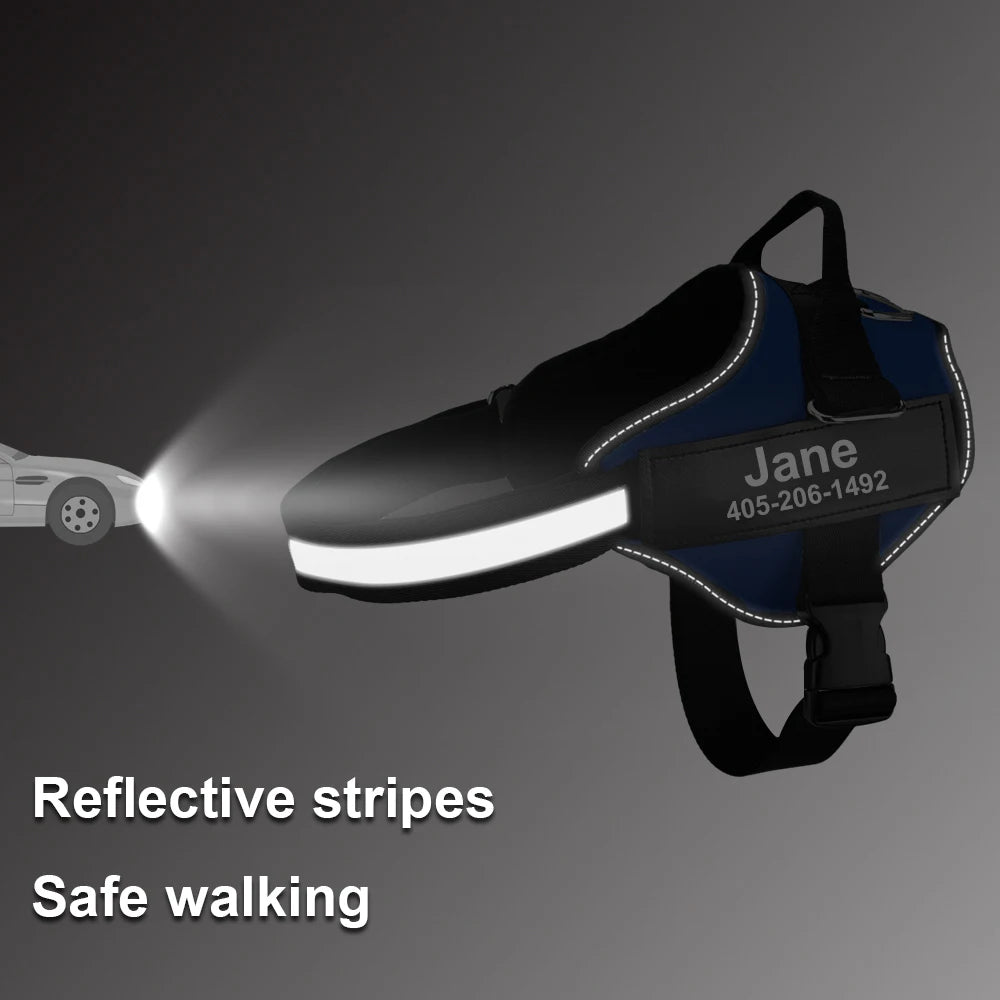 The ID Harness — Personalized Reflective Dog Harness