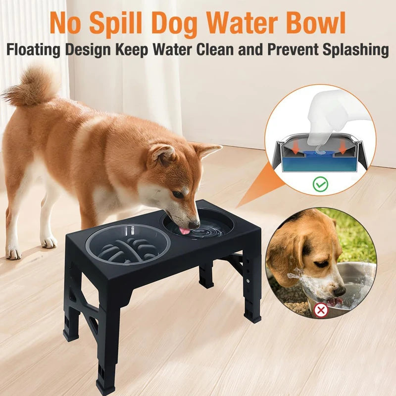Elevated Dog Bowl Stand — Adjustable Height Feeder