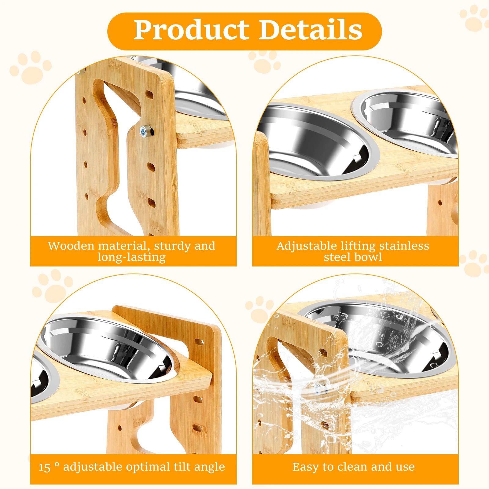Elevated Dog Bowl Stand — Adjustable Height Feeder