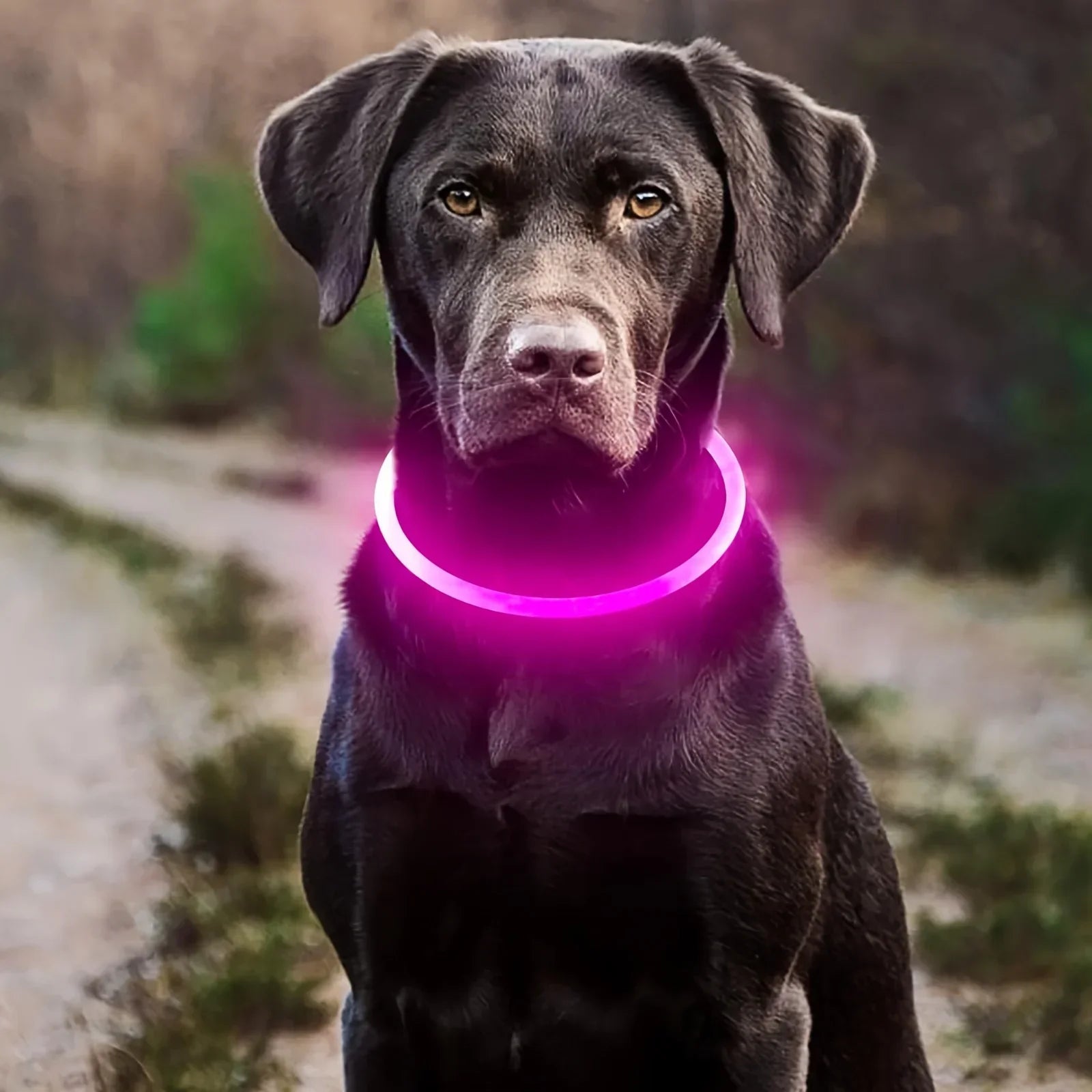 LED Light-Up Dog Collar — USB Rechargeable Night Safety