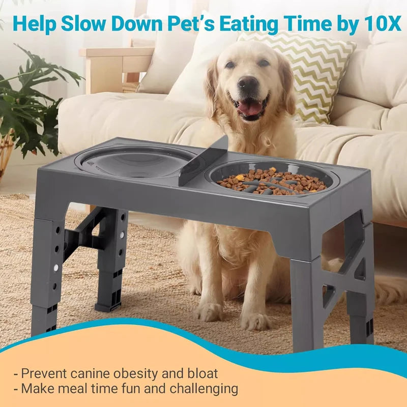 Elevated Dog Bowl Stand — Adjustable Height Feeder