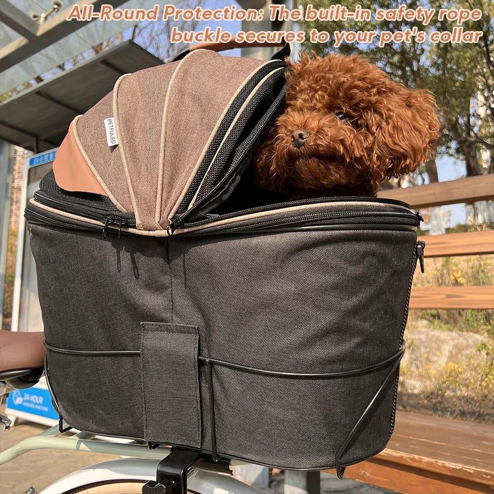 Bike Basket for Dogs & Cats — Secure Padded Carrier