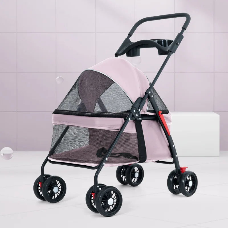 Foldable Pet Stroller — Comfortable Dog & Cat Pram