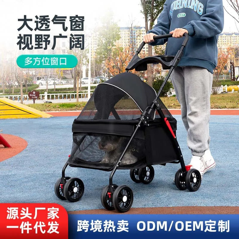 Foldable Pet Stroller — Comfortable Dog & Cat Pram