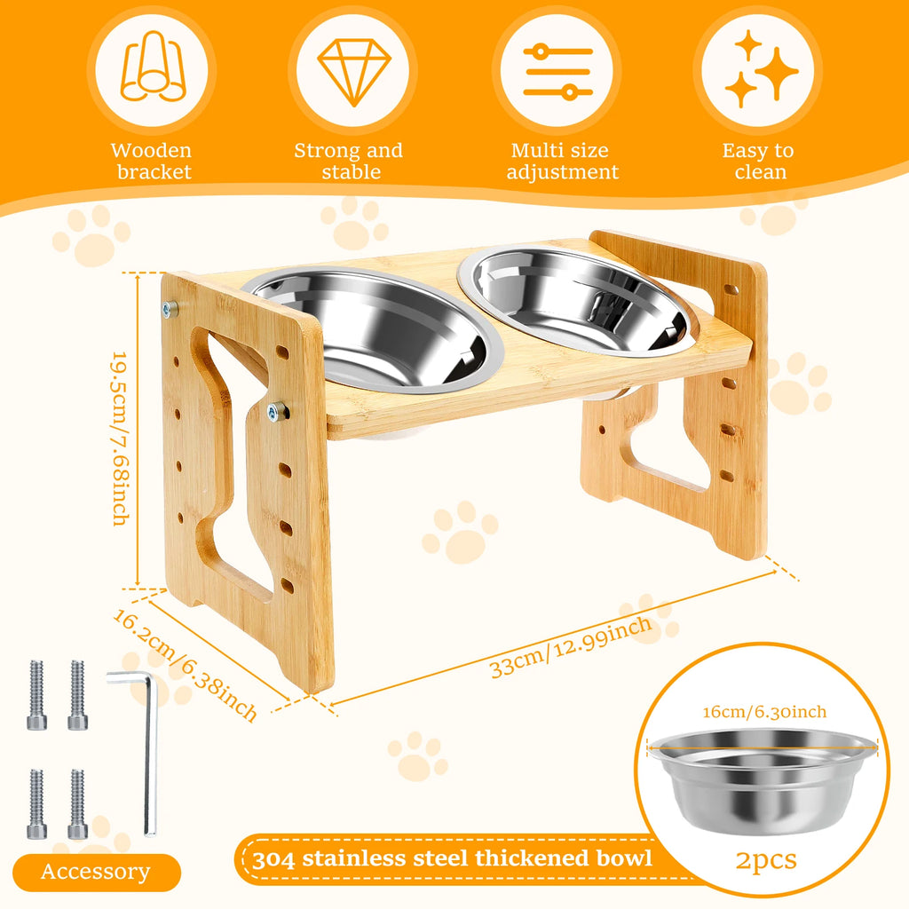Elevated Dog Bowl Stand — Adjustable Height Feeder