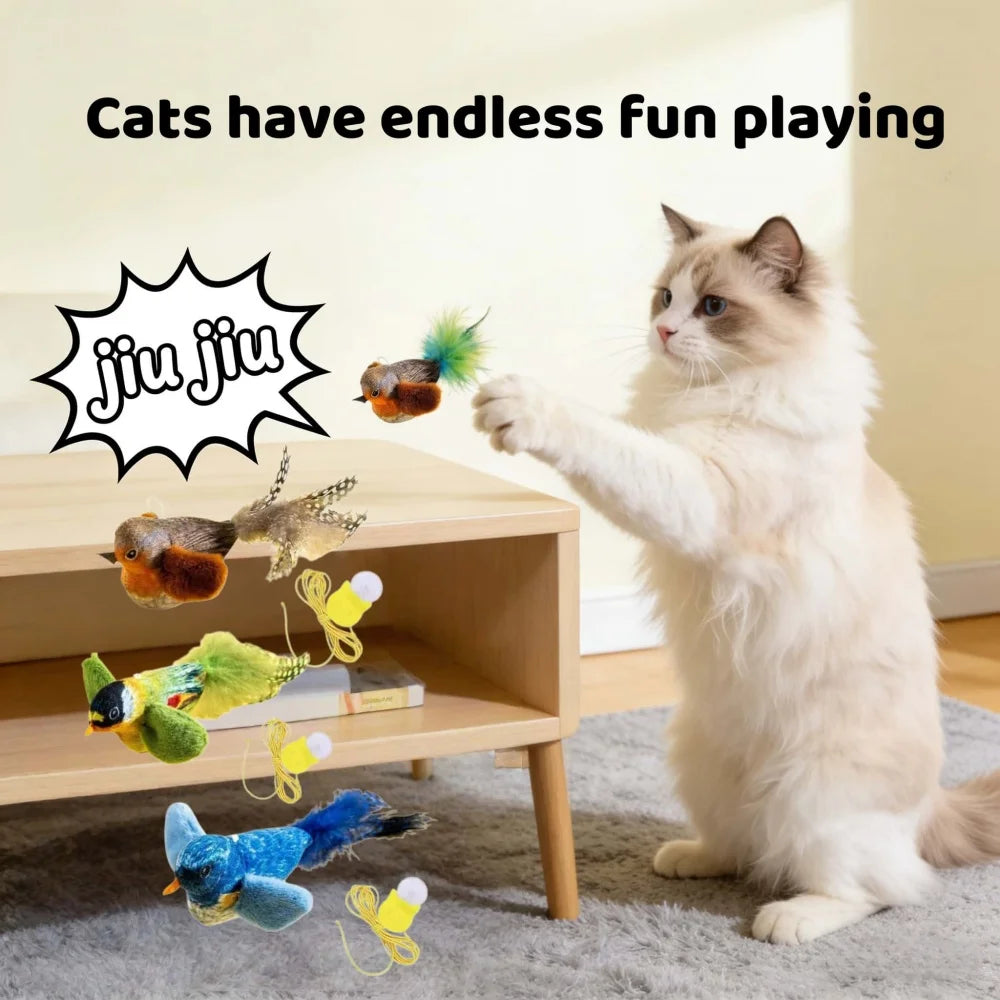 Interactive Cat Toy — Feather Wand & Suction Cup