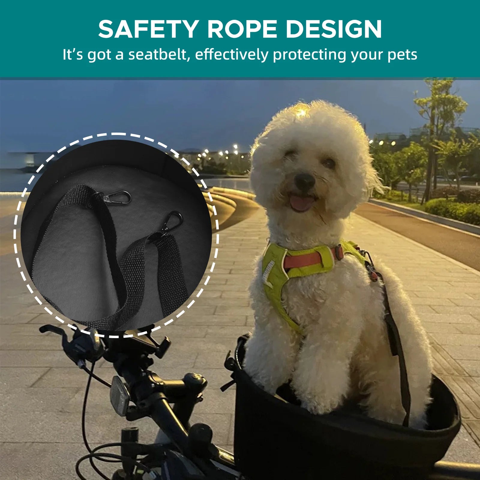Bike Basket for Dogs & Cats — Secure Padded Carrier