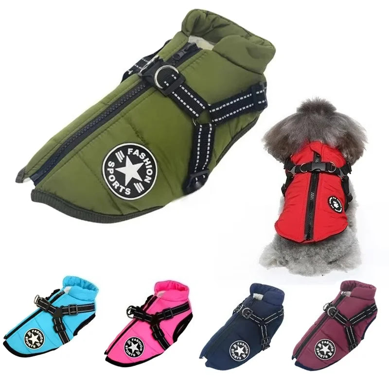 Large Dog Winter Jacket — Warm Waterproof Coat