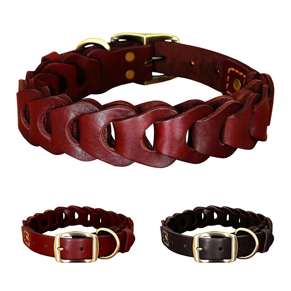 Genuine Leather Dog Collar — Durable & Stylish