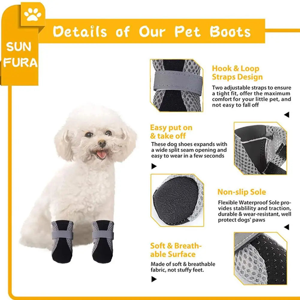 Dog Paw Protector Shoes — Non-Slip Breathable Boots
