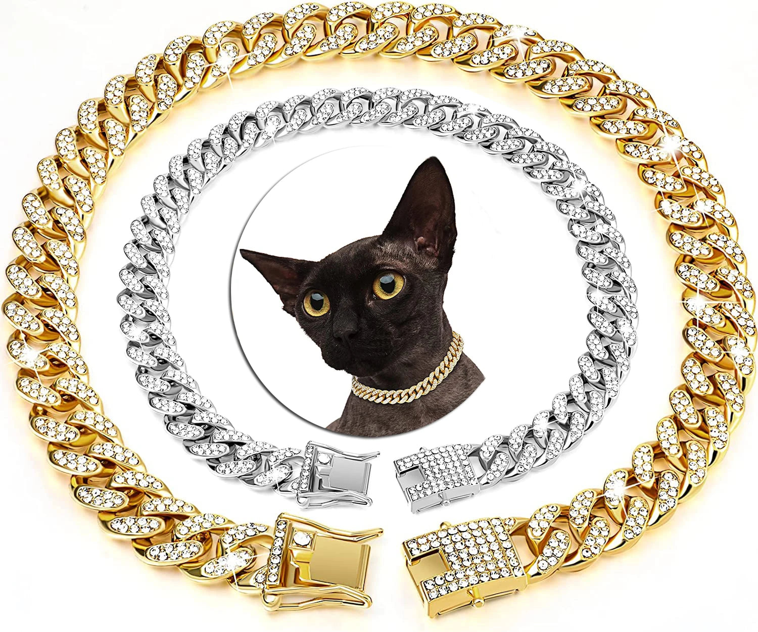 Luxury Pearl & Crystal Pet Collar — Elegant Dog & Cat
