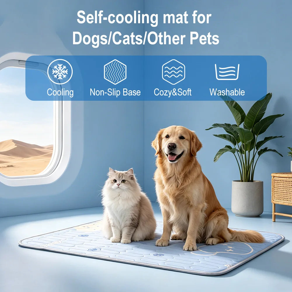 Cooling Mat for Dogs & Cats — Pressure-Activated Gel