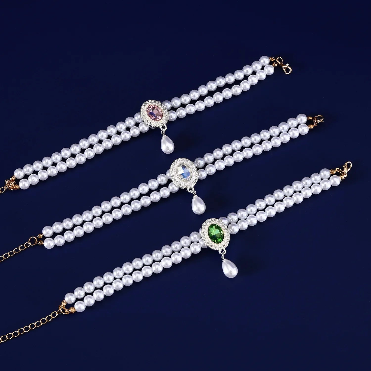 Luxury Pearl & Crystal Pet Collar — Elegant Dog & Cat