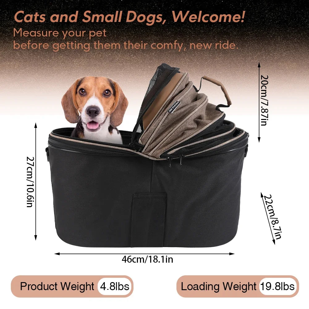 Bike Basket for Dogs & Cats — Secure Padded Carrier