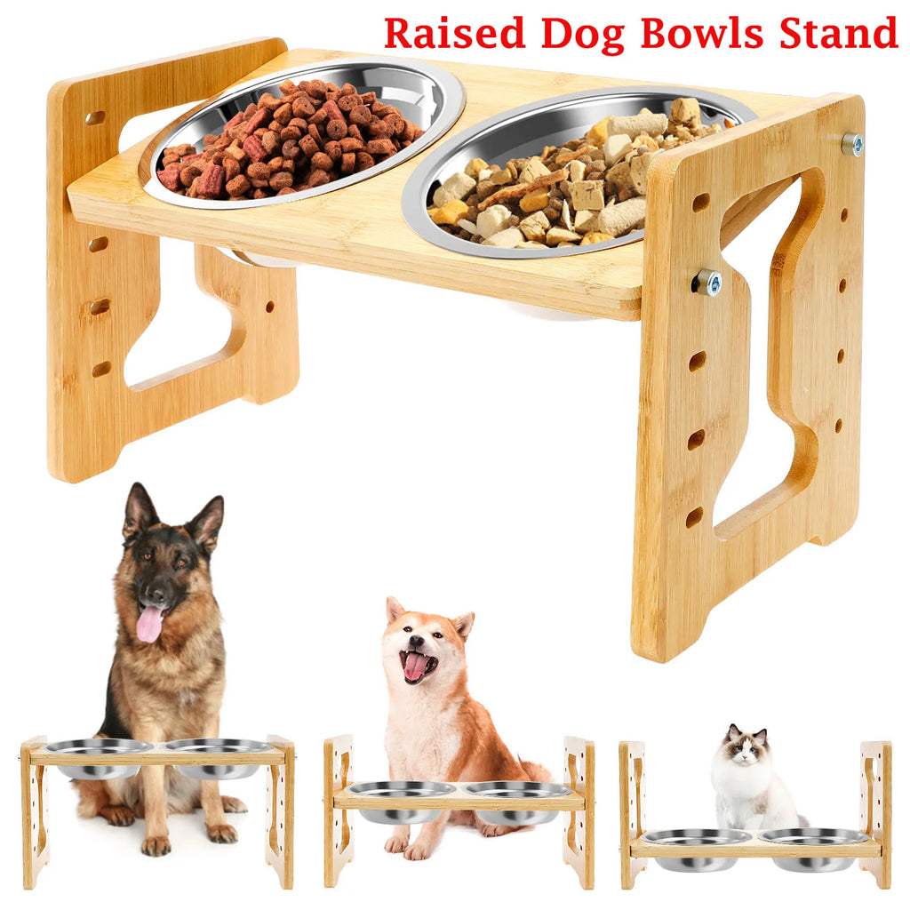 Elevated Dog Bowl Stand — Adjustable Height Feeder