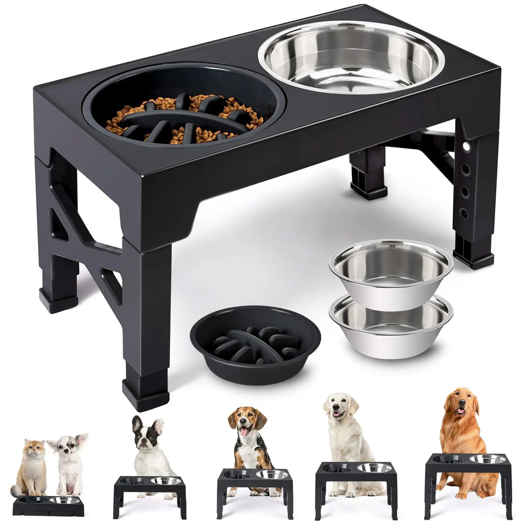 Elevated Dog Bowl Stand — Adjustable Height Feeder