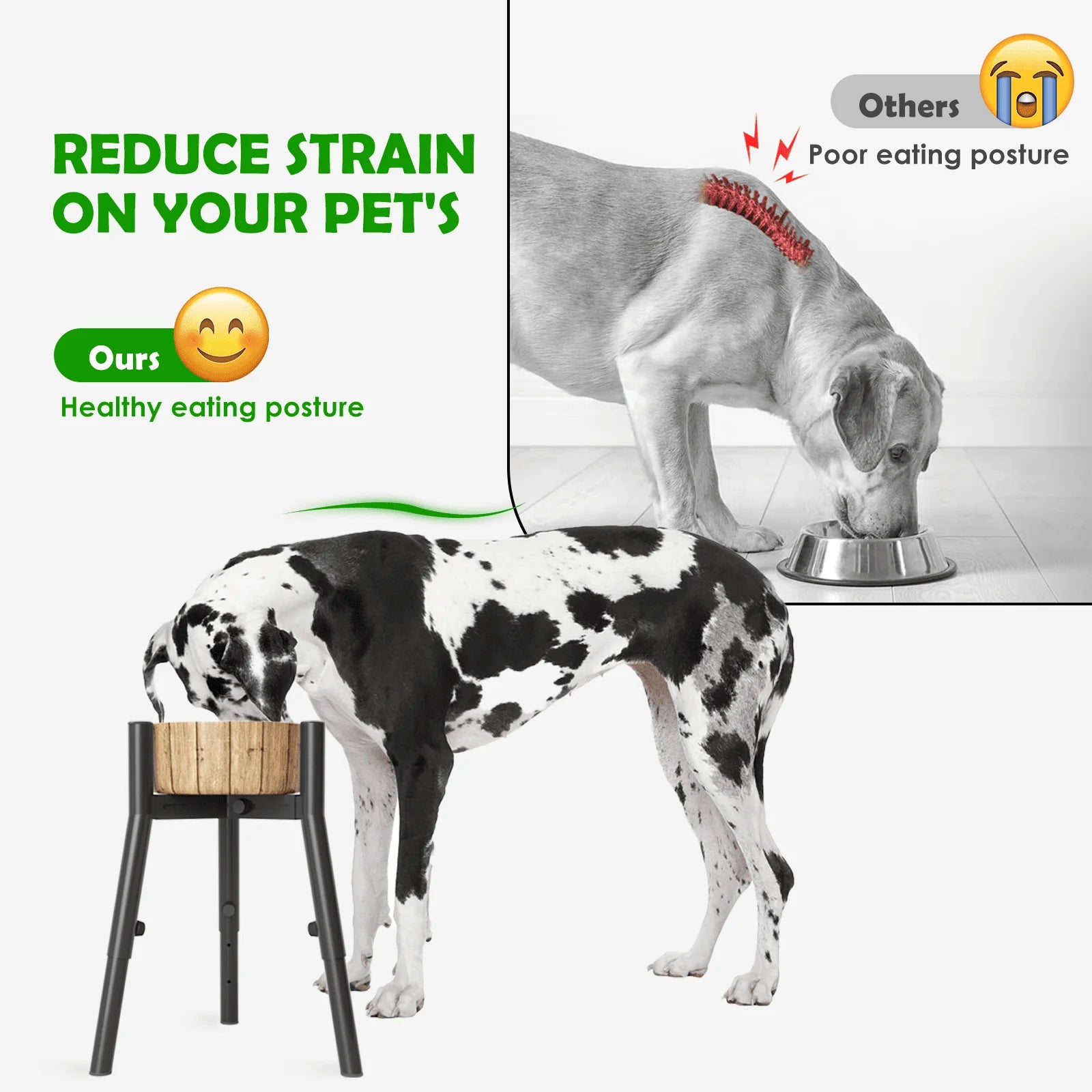 Elevated Dog Bowl Stand — Adjustable Height Feeder