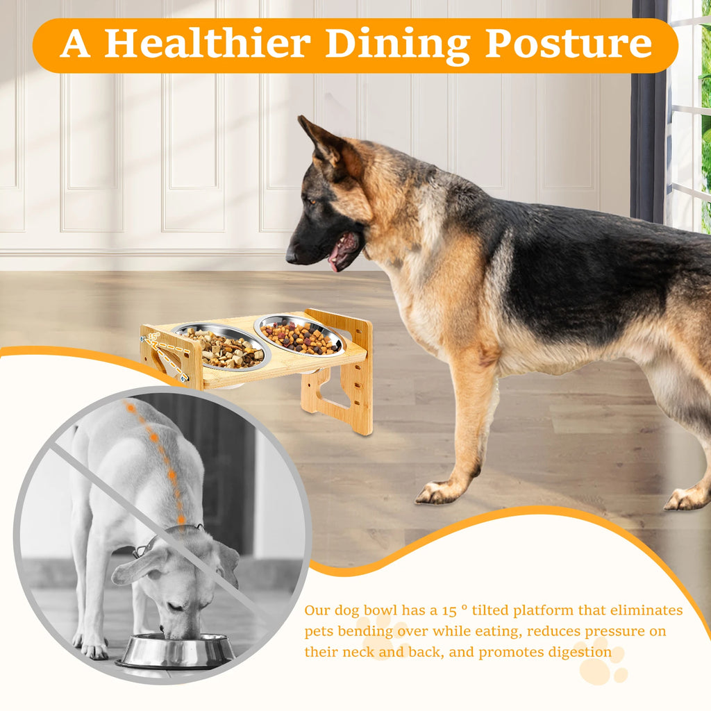 Elevated Dog Bowl Stand — Adjustable Height Feeder