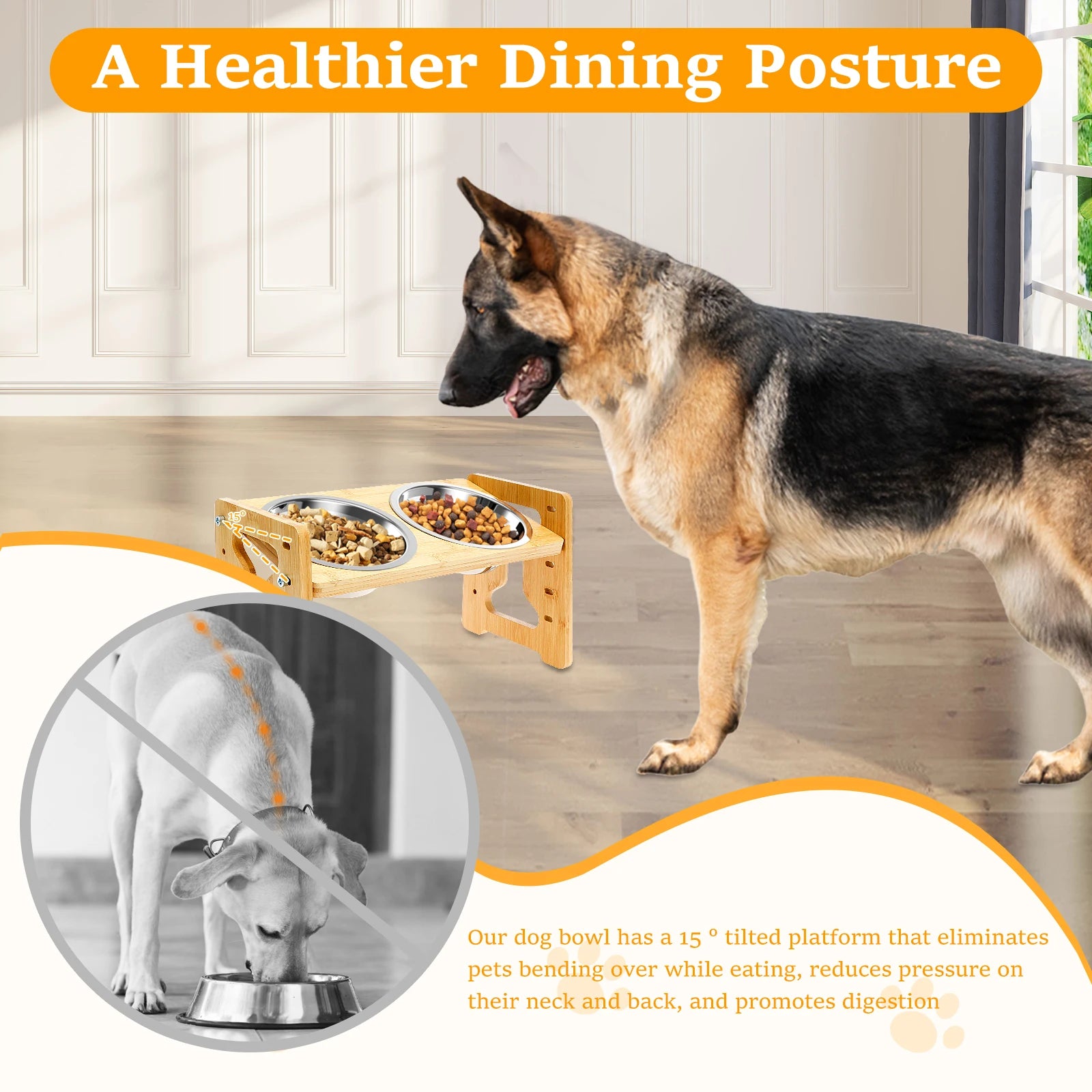 Elevated Dog Bowl Stand — Adjustable Height Feeder