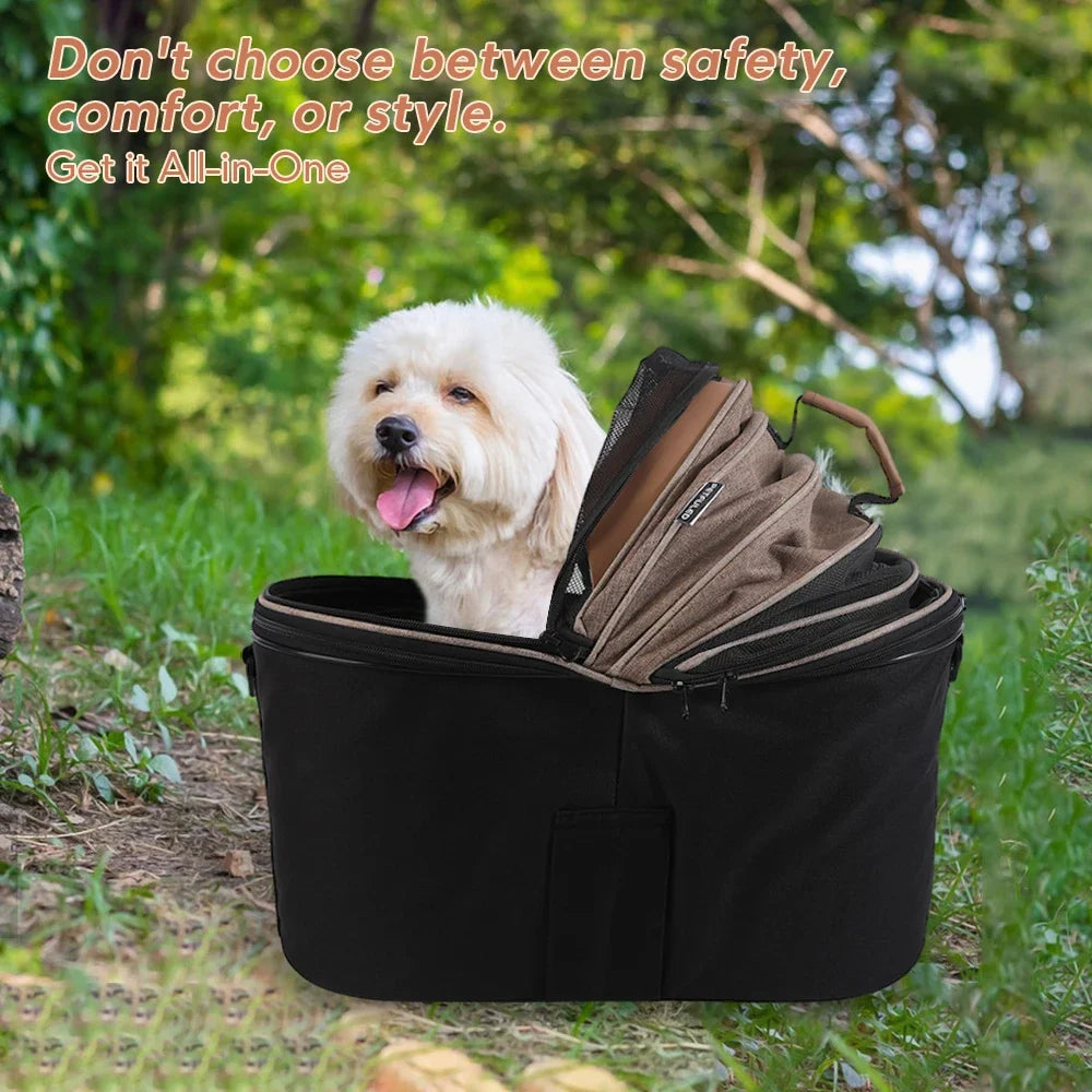Bike Basket for Dogs & Cats — Secure Padded Carrier