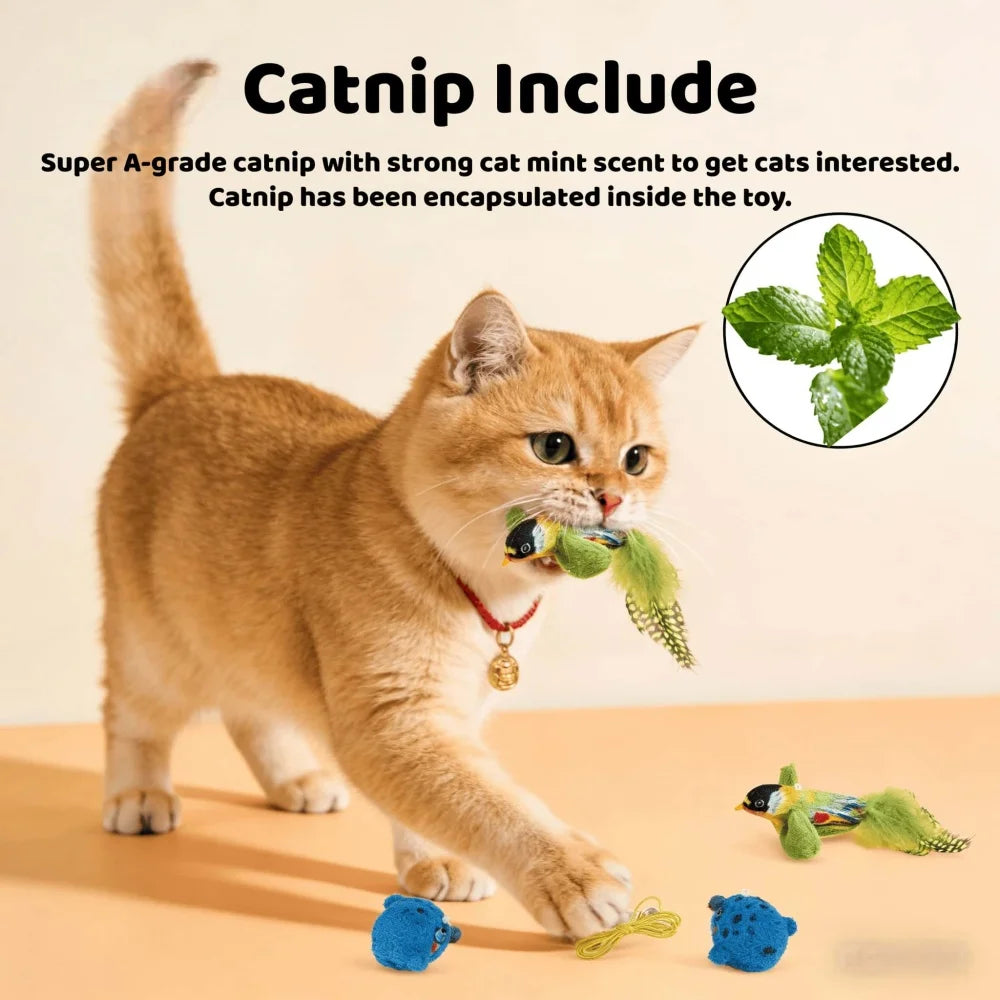 Interactive Cat Toy — Feather Wand & Suction Cup
