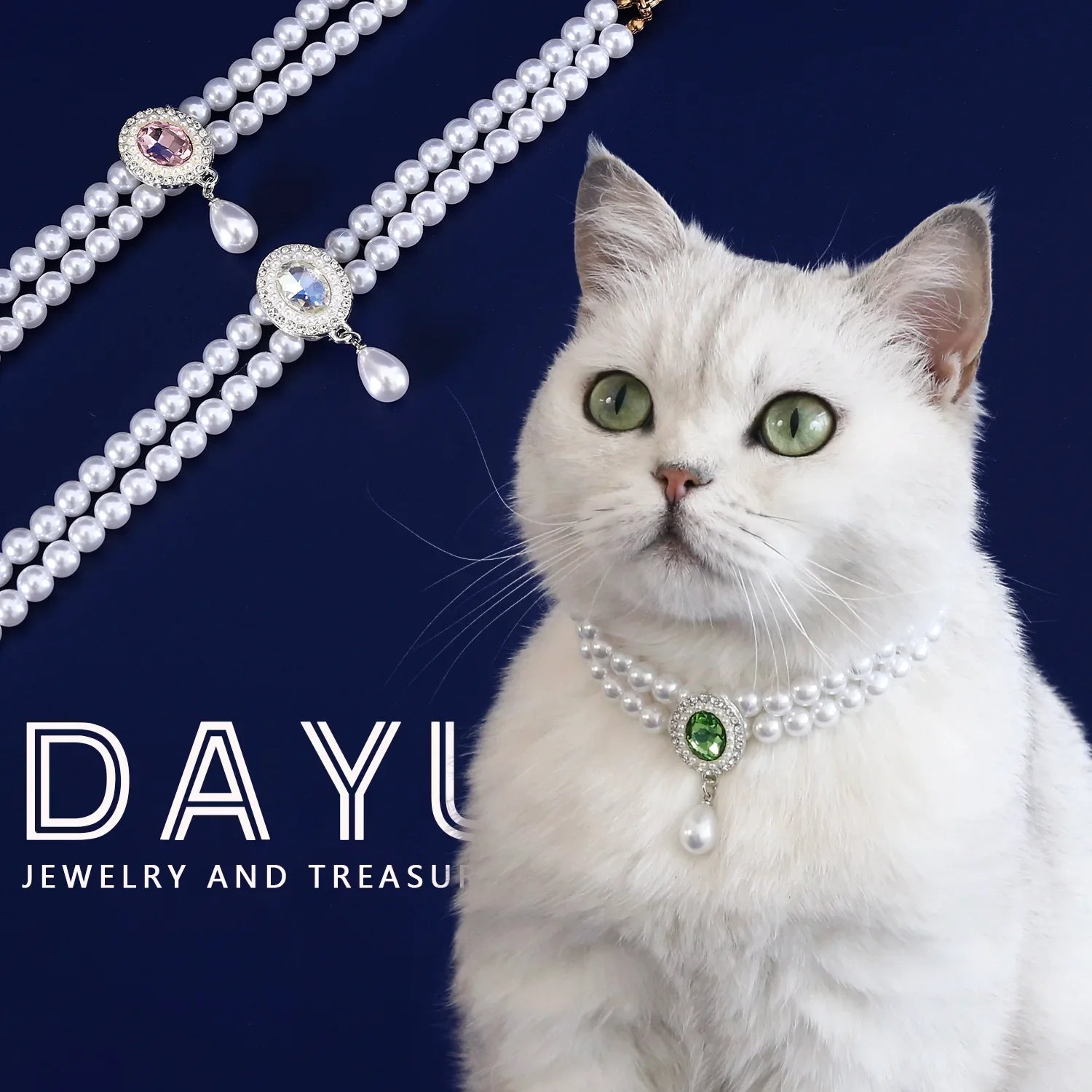 Luxury Pearl & Crystal Pet Collar — Elegant Dog & Cat