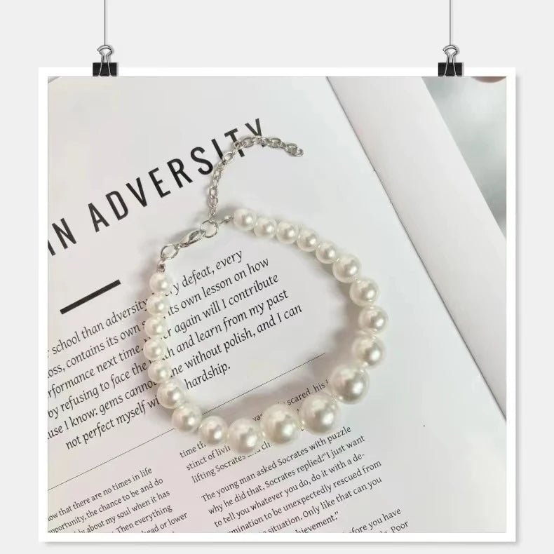 Luxury Pearl & Crystal Pet Collar — Elegant Dog & Cat