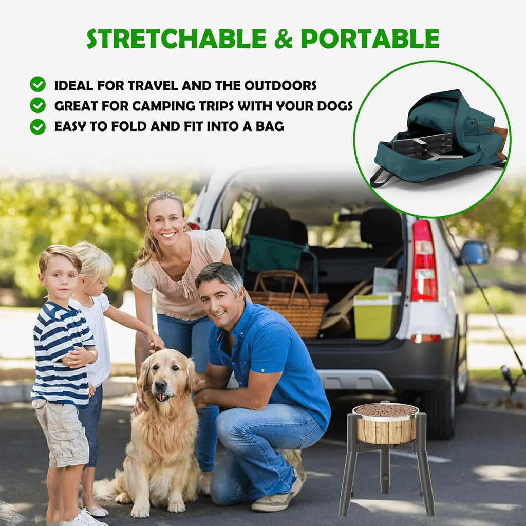 Elevated Dog Bowl Stand — Adjustable Height Feeder
