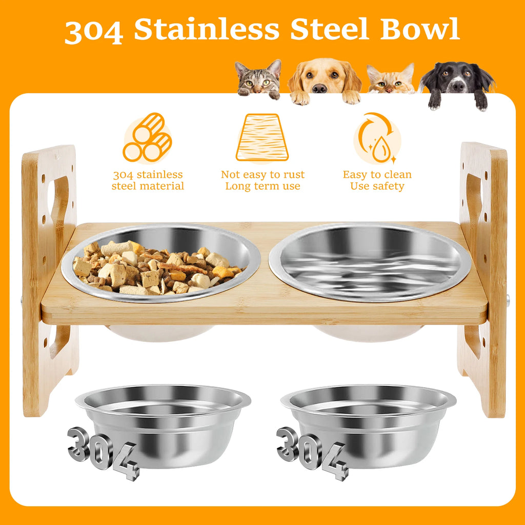 Elevated Dog Bowl Stand — Adjustable Height Feeder