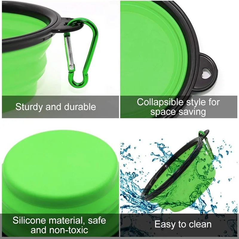 Collapsible Dog Bowl — Portable Travel Pet Feeder