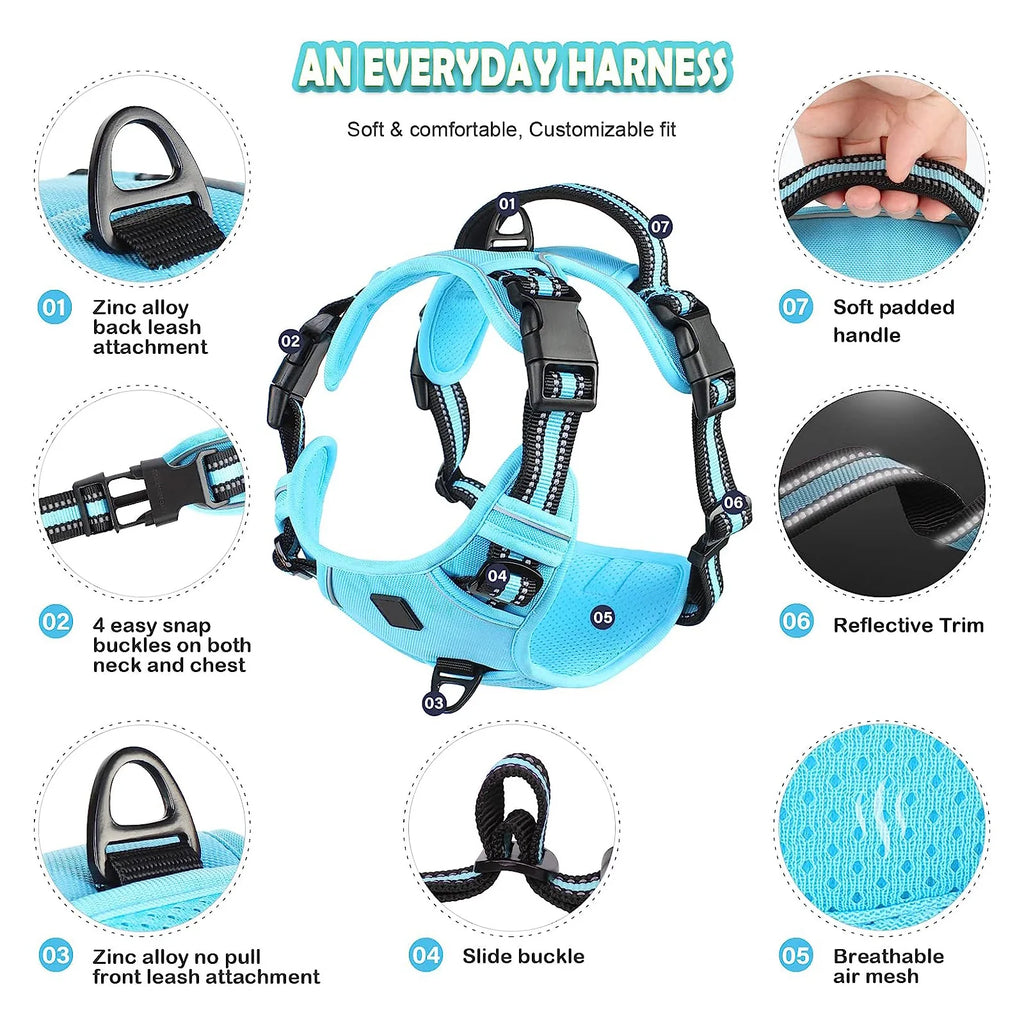 Adjustable Dog Harness — No-Pull Breathable & Reflective