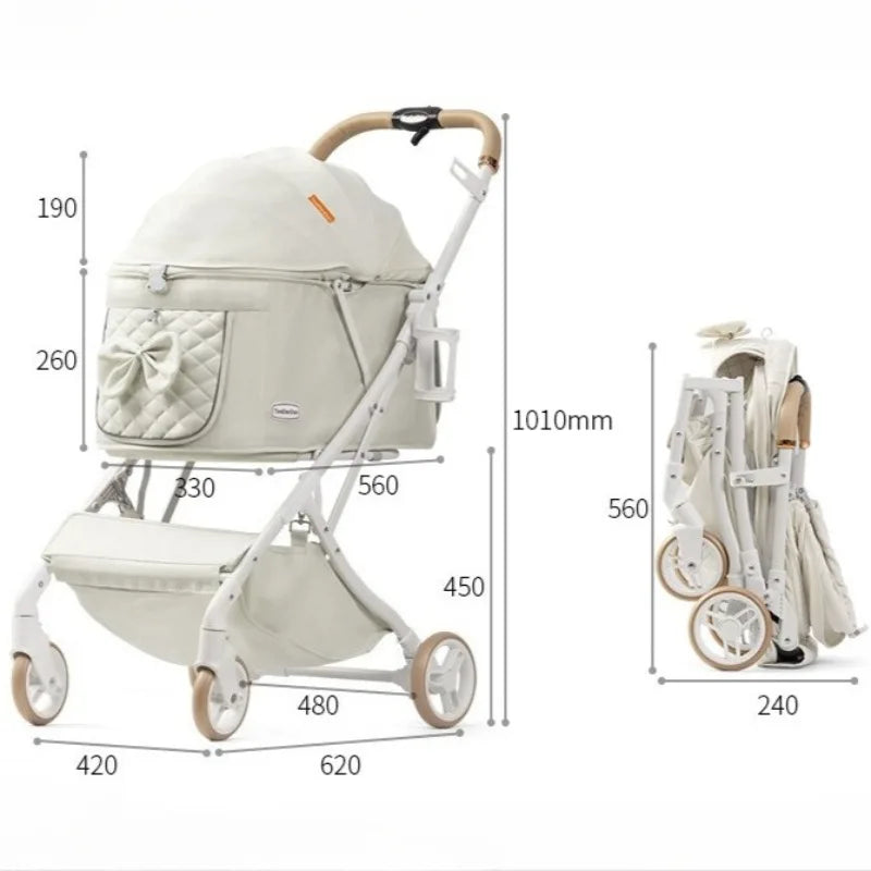 Foldable Pet Stroller — Comfortable Dog & Cat Pram