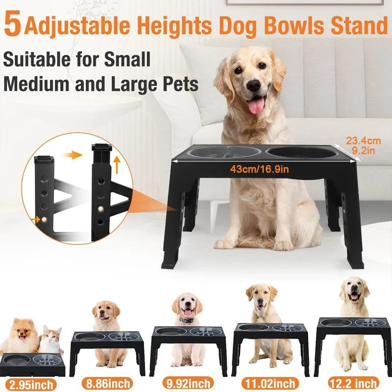 Elevated Dog Bowl Stand — Adjustable Height Feeder