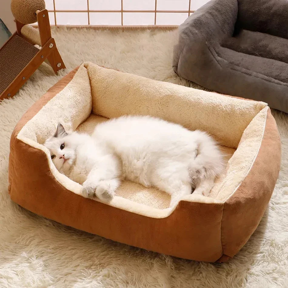 Plush Pet Bed for Cats & Dogs — Ultra-Soft Washable