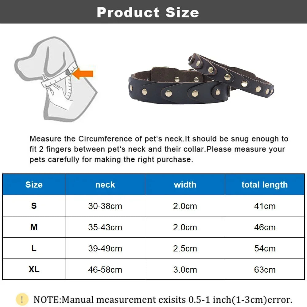Genuine Leather Dog Collar — Durable & Stylish