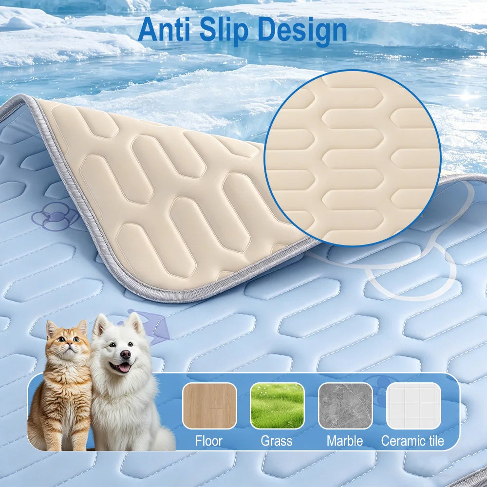 Cooling Mat for Dogs & Cats — Pressure-Activated Gel