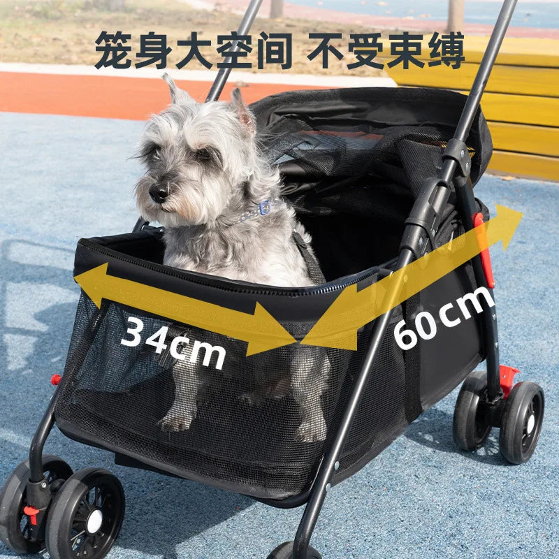 Foldable Pet Stroller — Comfortable Dog & Cat Pram