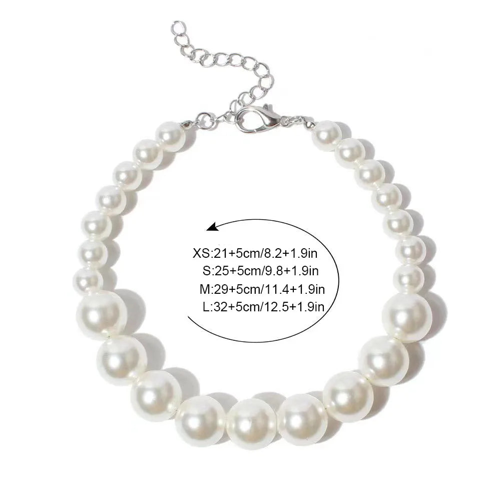 Luxury Pearl & Crystal Pet Collar — Elegant Dog & Cat